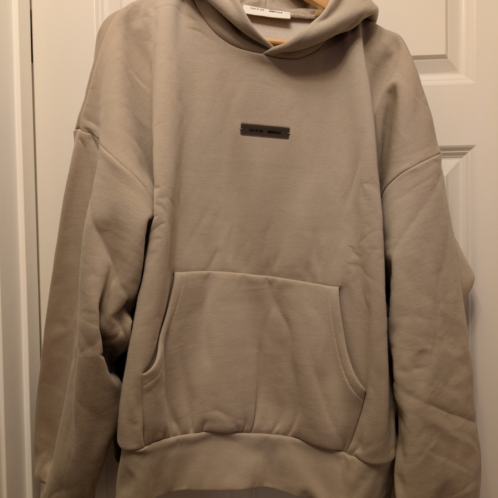 Men's Fear of God Essentials Cream/Timber Hoodie